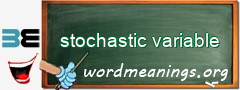 WordMeaning blackboard for stochastic variable
